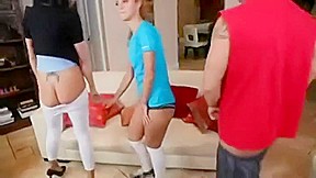 Cute busty teenager 18+ is making him cum