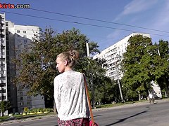 Cute classic panties exposed in amateur upskirt vids