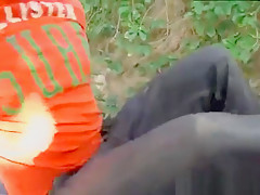 Cute teen 18+ guys enjoy blowjob outdoor