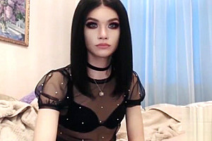 Cute tgirl big cock lingerie webcam