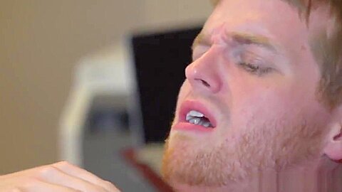 Cute twink cocksucked in the office