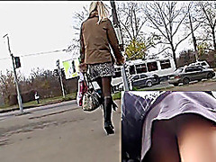 Cuties up-petticoat in the bus