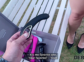 DEBT4k  Debt collector got so horny when he saw hot debtor’s sex toys collection