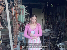 DEBT4k  Debt collector got so horny when he saw hot debtor’s sex toys collection