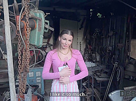 DEBT4k  Debt collector got so horny when he saw hot debtor’s sex toys collection