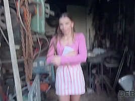 DEBT4k  Debt collector got so horny when he saw hot debtor’s sex toys collection