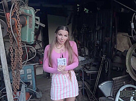 DEBT4k  Debt collector got so horny when he saw hot debtor’s sex toys collection