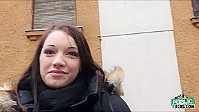 Damn hot brunette Felicia gets tight pussy fucked by total stranger