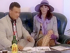 Dark Haired German Lady Gets Her Holes Punished By Two Hard Cocks
