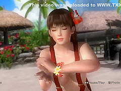 Dead or alive 5 sexy girls winning animation in tight bikini thong 3D ass !