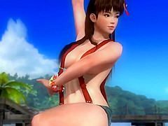Dead or alive 5 sexy girls winning animation in tight bikini thong 3D ass !