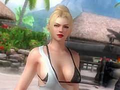 Dead or alive 5 sexy girls winning animation in tight bikini thong 3D ass !