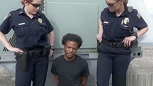 Deep interracial hardcore fuck with criminal on roof