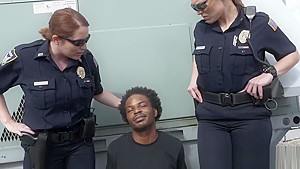 Deep interracial hardcore fuck with criminal on roof