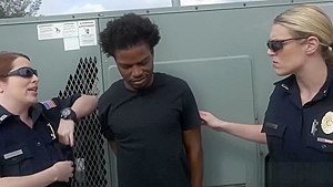 Deep interracial hardcore fuck with criminal on roof