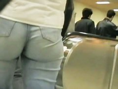 Denim jeans and nice ass on the stations