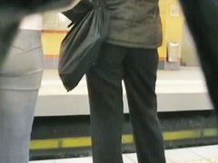 Denim jeans and nice ass on the stations
