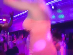 Dickloving eurobabe pounded by stripper while sucking cock
