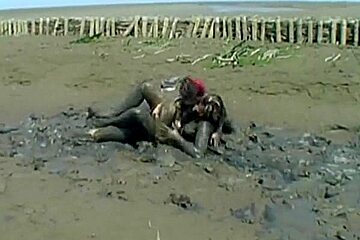 Dirty chickfight in mud