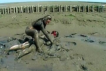 Dirty chickfight in mud