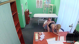 Doctor fucks blond beauty in office