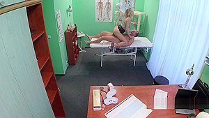 Doctor fucks blond beauty in office