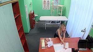 Doctor fucks blond beauty in office