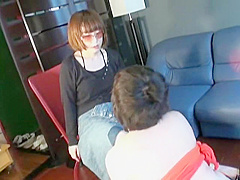 Dominant Jap hotties train their slaves