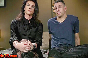 Dominant Ts Milf In Lingerie Deepthroated By Sissy Guy