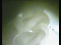 Dressing room girl towels hairy nub and dresses after shower
