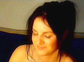 Dumb stuck-up girl strips and opens her cunt for the cam
