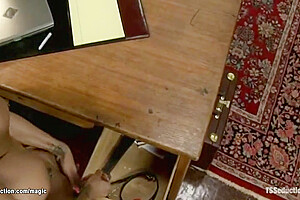 Ebony Shemale Fucks Businessman