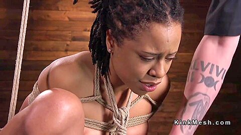 Ebony Sub Gets Anal Dildo Fucked