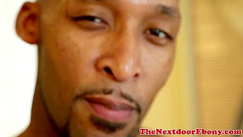 Ebony stud Ramsees jerking his cock
