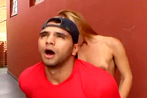 Eduarda Guimaraes Bangs Guy At An Alley 3