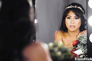 Ember Snow In Trans Babe Kiss And Fucks This Sexy Bride To Be