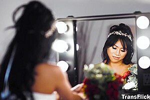 Ember Snow In Trans Babe Kiss And Fucks This Sexy Bride To Be