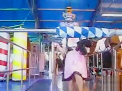 Escalator air uncovers tight panties