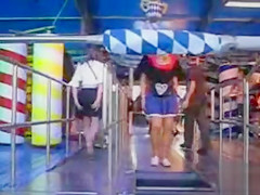 Escalator air uncovers tight panties