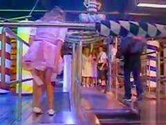Escalator air uncovers tight panties