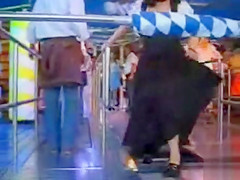 Escalator air uncovers tight panties