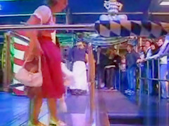 Escalator air uncovers tight panties