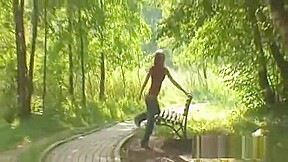 Euro girl sucking cock in forest