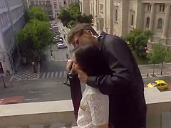 Euro teen 18+ whipped on balcony