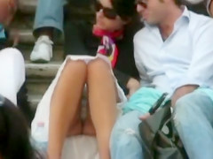 European upskirt footage with perfect panty shot