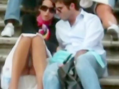 European upskirt footage with perfect panty shot