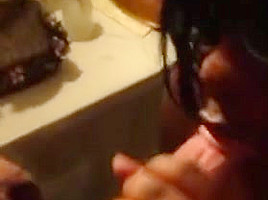 Ex girlfriends Step sister babysitting at her friends house blows me and swallow