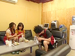Fabulous Japanese slut Rei Misaki, Mirei Shiratori, Misato Ai in Best Secretary, Handjobs JAV movie