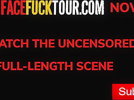 Face Fuck Tour - Blonde Slut Lisi Kitty Slobbing On A Massive Cock