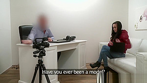 Fake Agent Naughty Office blowjob for lucky agent before fucking model